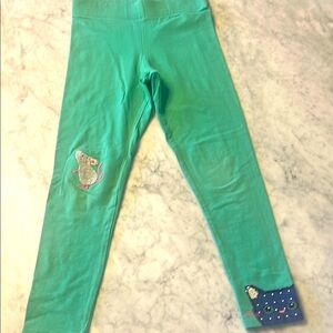 Mini Boden leggings with cat and mouse patches